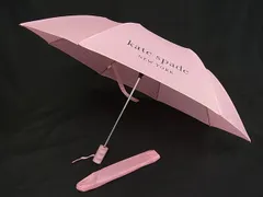 ■美品■ kate spade ケイトスペード ナイロン100％ 2段折り 折りたたみ傘 折り畳み傘 高級傘 アンブレラ 雨具 ピンク系 DI7016