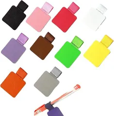 【６個セット売りページ】12色ペンループホルダー 自己粘着レザーペンホルダー ノートブック 自己粘着ペンリング ミックスカラーペンリング 伸縮性ペンホルダー 長方形 タブレットダイアリーカレンダーノートブックに最適 マルチカラー　オフィス