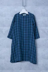 fog linen work　フォグリネンワーク　チェックリネンワンピース