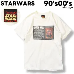 【希少】 90s00sヴィンテージ スターウォーズ STARWARS Darth Maul ダースモール クルーネック 半袖 プリント Tシャツ ホワイト メンズ 映画 ムービーT