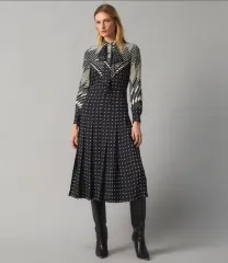 未使用☆Tory Burch☆バンドカラー☆ロング☆フレアーワンピース