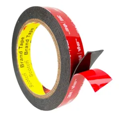 【在 庫 処 分】構造用接合テープ アクリルフォーム 両面テープ 業務用 5952 屋内/屋外両用 多用途 超強力 VHB ブラック (テープタイプ JAPAN 幅18 mm x ONYX 3 m)