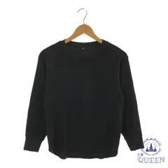 ☆美品☆ UNIQLO ユニクロ トップス ニット セーター リブ クルーネック 長袖 レディース ブラック S 901-10047 送料無料 古着