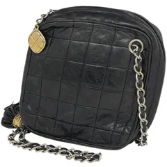 シャネル CHANEL ココマーク フリンジ チェーン ショルダーバッグ マトラッセ 肩掛け ひし形 ショルダーバッグ レザー ブラック レディース 【中古】