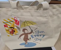 おさるのジョージ　コットン　まち付き　トートバック