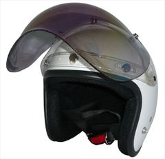 新品！ ZK-380スモールジェット【パールホワイト】+レインボーバブル（劣化防止UVカット＆キズに強いハードコート加工済）+フリップアップSG公認 PSC認可 全排気量対応 盗難防止金属ホルダー フリーサイズ(57～60㎝)