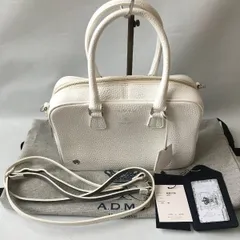 極美品✨ ADMJ　ミニボストン　ハンドバッグ　シボ革　アイボリー　ゴールド金具 極美品✨ ADMJ ミニボストン ハンドバッグ シボ革 アイボリー