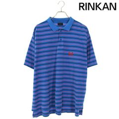 バレンシアガ  25SS  828531 TSVF7 ロゴ刺繍ボーダーオーバーサイズ半袖ポロシャツ メンズ XS