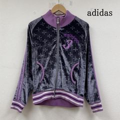 adidas アディダス ジャケット、上着 ジャンパー、ブルゾン 総柄 スリーストライプ ベロア トラック トップ ジャージ ジャケット ナンバリング 3  jd1036