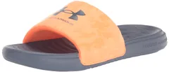 Under Armour メンズ Ansa グラフィック 固定ストラップ スライドサンダル, (803)オレンジブラスト/ダウンポアグレー/ダウンポアグレー, 25.0 c [(803)オレンジブラスト/ダウンポアグレー/ダウンポアグレー] [25.0 cm]