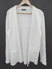 ◇ COMME CA ISM コムサイズム 長袖 カーディガン サイズL ホワイト メンズ P  【1406110002245】