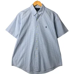 古着 ラルフローレン Ralph Lauren REGENT CUSTOM FIT ギンガムチェック 半袖 ボタンダウン チェックシャツ メンズM相当/eaa561790