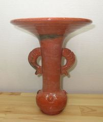a202 花入 赤楽 鯉耳 八坂焼 茶道 茶道具 花器 - メルカリ