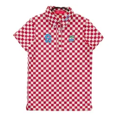 サイズ：S ROUGH&SWELL ラフアンドスウェル  半袖ポロシャツ チェッカー柄 レッド系 [240101340720]# ゴルフウェア レディース ストスト
