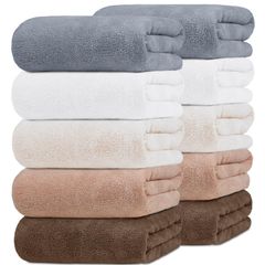 【迅速発送】フェイスタオル【AYO 5色10枚セット 35×75cm】吸水速乾 無地 ふわふわ なめらか 速乾 耐久性 毛羽落ち少ない 引っ掛けやすい 人気 10枚 家庭用 業務用 極細繊維 抗菌 防臭 通気