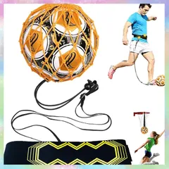 Taeku サッカートレーナー調整可能なサッカーキックトレーニング機器制御スキルウエストプラクティスベルトバレーボールラグビートレーナーエイドユニバーサルフィットサイズ3、4、5 (メッシュ)