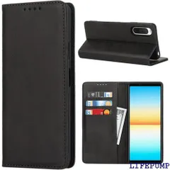 Pelanty Xperia 10 IV ケース エクスペリア10IV 手帳型ケース Sony Xperia 10 IV SO-52C SOG07 携帯カバー レトロ 合成皮革 + TPUケース 内蔵マグネット Xperia 10 4代 い ブラック 805