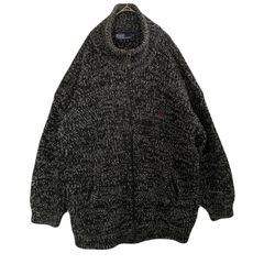 【XLサイズ】古着　Polo by Ralph Lauren　フルジップセーター　ニット　刺繍ロゴ