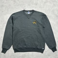 90s USA製 RUSSELL ATHLETIC カレッジスウェット S ラッセルアスレティック 前Vガゼット 刺繍 トレーナー