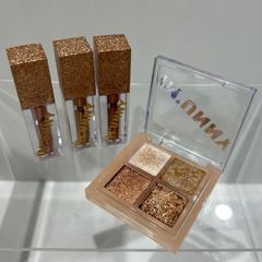 【133】IM UNNY　アイムユニ　グリッターパレット　ダズリングリキッドグリッター　4点セット　まとめ売り　アイシャドウ　キラキラ　韓国コスメ　化粧品　レディース　松山朝生田店