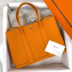 HERMES ガーデンパーティTPM 30 ネゴンダ オレンジ S金具