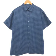 古着 ヴァンヒューゼン VAN HEUSEN チェック柄 半袖 レーヨンシャツ ボックスシャツ メンズXL相当/eaa554580