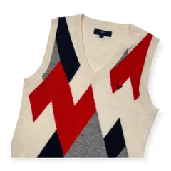 Callaway キャロウェイ アーガイル風デザイン ニット ベスト サイズ M /ホワイト/Vネック/ゴルフ/レディース