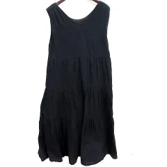 アズールバイマウジー AZUL by moussy ワンピース Aライン ロング ノースリーブ M 黒 ブラック /RT