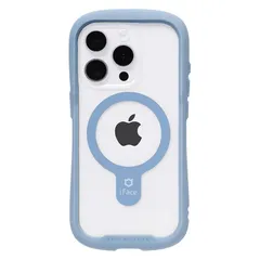 iFace Reflection Magnetic iPhone 15 Pro ケース MagSafe 対応 クリア 強化ガラス (ペールブルー)【アイフェイス アイフォン15pro 用 iphone15プロ 用 カバー マグセーフ 耐衝撃 透明 ストラッ