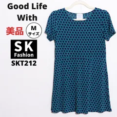 Good Life With グッドライフ 半袖チュニック　柄　紺 美品のサムネイル