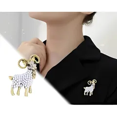 S9R-132【動物】パール 可愛い 羊 モチーフ ブローチ