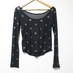 美品 24AW LILY BROWN リリーブラウン×マリークヮント コラボ デイジー柄シアーチュールトップス LWCT245090 F ブラック レディース 古着 中古 USED
