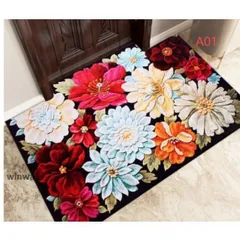 新品 玄関マット カーペット 屋内 ドアマット 泥落としマット 華やか おしゃれ 花柄 幾何柄 洗える 吸水 速乾 大きいサイズ ゴブラン織り 耐磨耗性 抗菌防臭 kkk