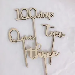 ケーキトッパー　木製1歳　2歳　3歳　100day 誕生日　one在庫あり
