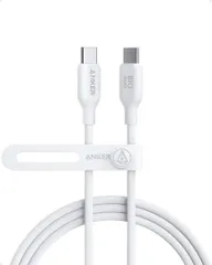 Anker 543 エコフレンドリー USB-C & USB-C ケーブル 植物由来素材 240W 急速充電 iPhone 16 / 15 MacBook Pro iPad Pro iPad Air 5 Galaxy S24 各種対応 (0.9m ホワイト)