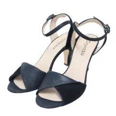 Repetto レペット サンダル ブラック 黒 サイズ:37(23.5cm) | オープントゥ スウェード ストラップ サンダル / ハイヒール | ベルト レザー | ブランド シューズ 靴【レディース】【中古】のサムネイル