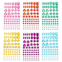 【特価商品】3Dネイルシール デコパーツ ジュエルステッカー 化粧用 スマホ飾り用 ラインストーンステッカー 手芸 自己粘着性 NUOLUX 6枚入（B）