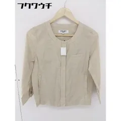 ◇ NATURAL BEAUTY BASIC ナチュラルビューティーベーシック 七分袖 ノーカラー ジャケット サイズM ベージュ レディース 【中古】 【1105190002007】