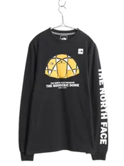 【お得なクーポン配布中!】 ノースフェイス プリント 長袖 Tシャツ メンズ M アウトドア ロンT カットソー ロングスリーブ ドーム テント グラフィック 袖プリント 黒