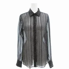 ルシェルブルー LE CIEL BLEU 美品 シャツ ブラウス ドット柄 シアー シースルー 長袖 38 M 黒 ブラック /AE