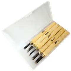 【特価商品】彫刻刀 5本セット ケース付き 平刃 切り出し刃 三角刃 丸刃