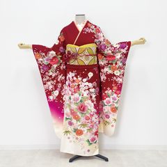 ◉赤ラメ◉牡丹◉桜◉市松◉振袖フルセット - メルカリ
