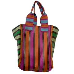 22SS WEEKEND Max Mara ウィークエンドマックスマーラ ストライプ柄 サマートートバッグ ハンドバッグ マルチカラー レディース 古着 中古 USEDのサムネイル