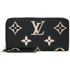 ルイ・ヴィトン　LOUIS VUITTON　モノグラムアンプラント　ジッピーウォレット　M80481　ブラック/ベージュ