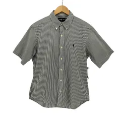 ラルフローレン RALPH LAUREN 90～00s CLASSIC FIT ポニー刺繍 ストライプ ボタンダウン 半袖シャツ メンズ import：L 