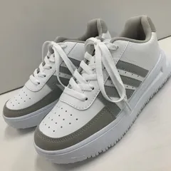 新品★メンズ★撥水 軽量 フェイクレザーダッドスニーカー 白 灰色 2431