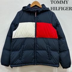 TOMMY HILFIGER トミーヒルフィガー ジャケット、上着 ダウンジャケット フーデッド ダウンジャケット 配色 切替 袖刺繍ロゴ