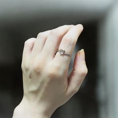 愛の符号 シルバーリング 菱形ストーン 520チャーム 指輪 フリーサイズ 可憐