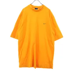 NIKE ナイキ ワンポイント刺繍 半袖 Tシャツ XL オレンジ メンズ 古着