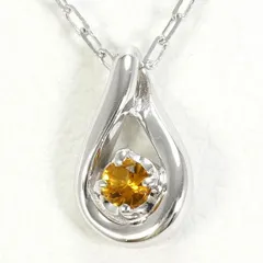 4℃　K10WG　ネックレス　necklace　シトリン　ダイヤ　総重量約1.1g　約40cm